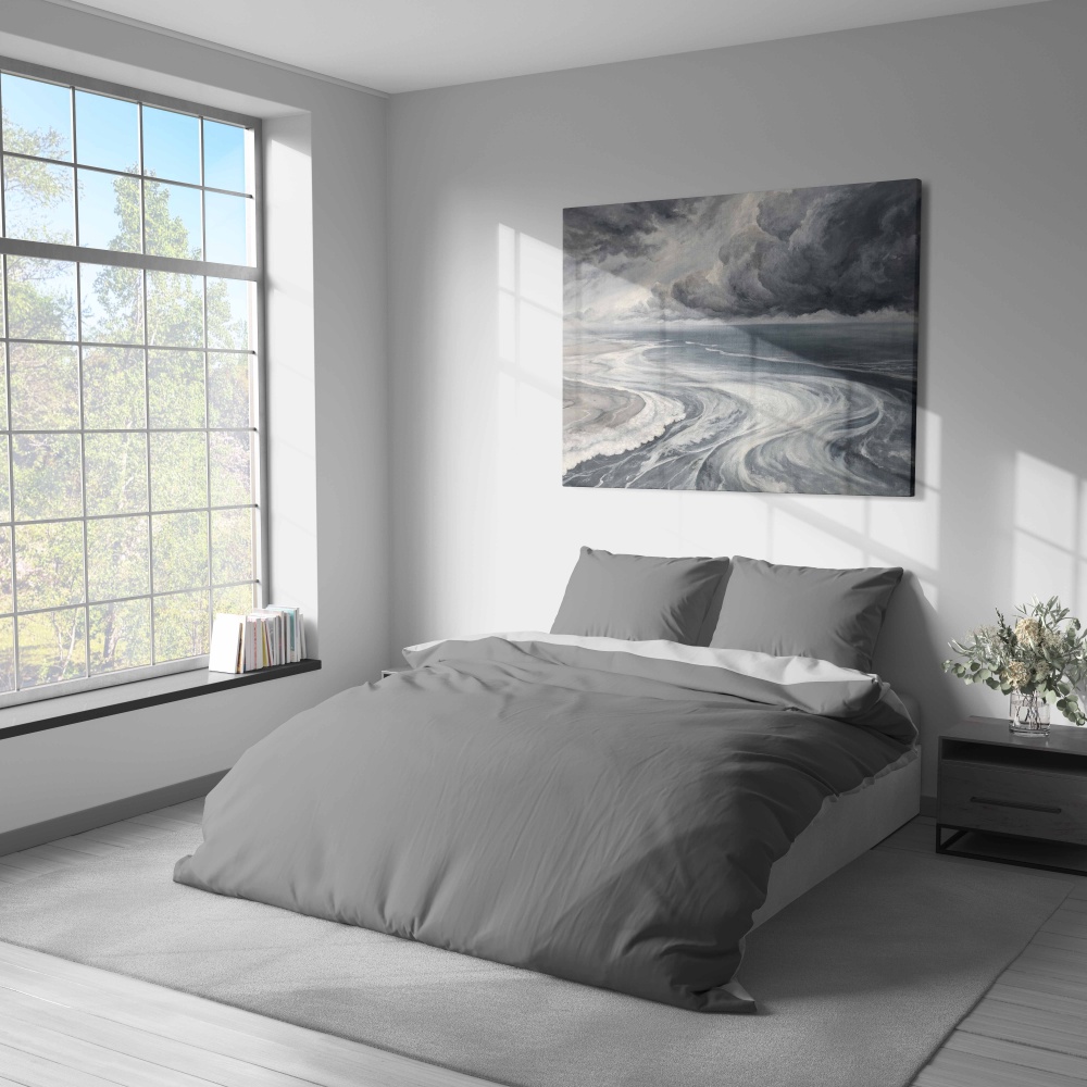 Комплект постельного белья 2.0 темно-серый Luna