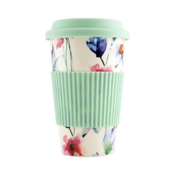 Чашка з кришкою Flower story Rose 440 мл 21-279-062 Keramia