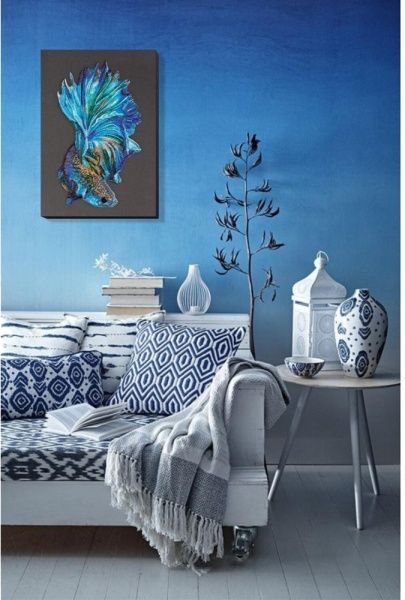 Набор для вышивания бисером Синее золото AB-746 270 х 390 мм Абрис Арт