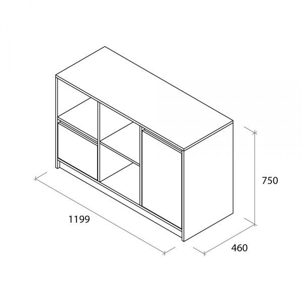 Тумба під ТВ Aqua Rodos Loft білий / сірий АР000032650