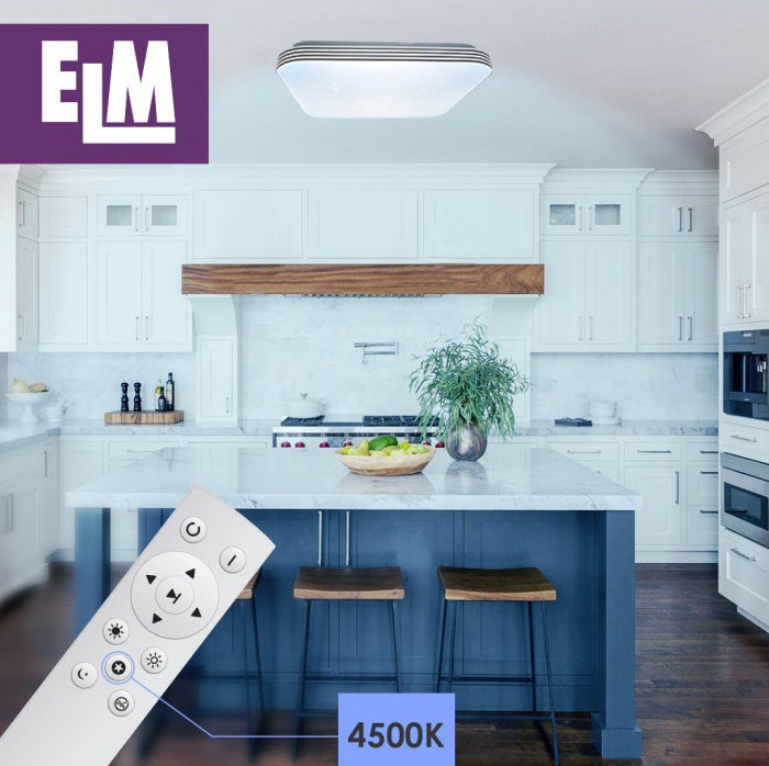 Светильник потолочный ELM MARIO LED квадратный с пультом 36 Вт белый 3000-6500 К 26-0107