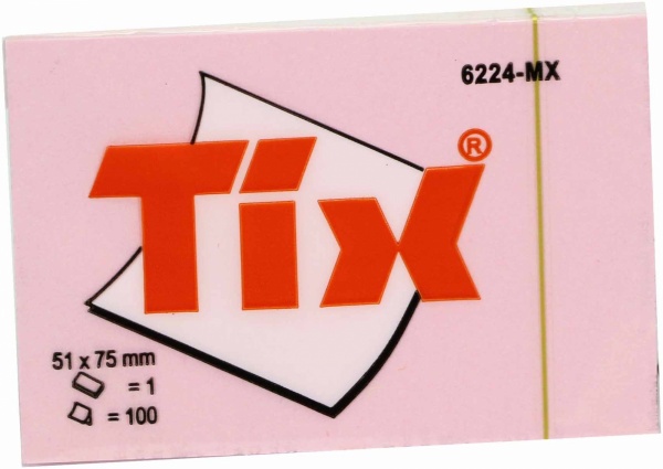 Бумага для заметок с липким слоем 51x75 мм 100 шт. микс TIX