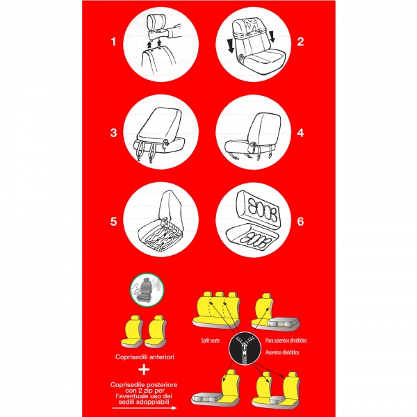 Набір чохлів для сидінь MARANELLO C/Sedile Univ Monaco Grigio чорно-сірий