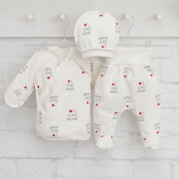 Комплект для новонароджених Blanka Сердечко бежевий р.56–62 110164 