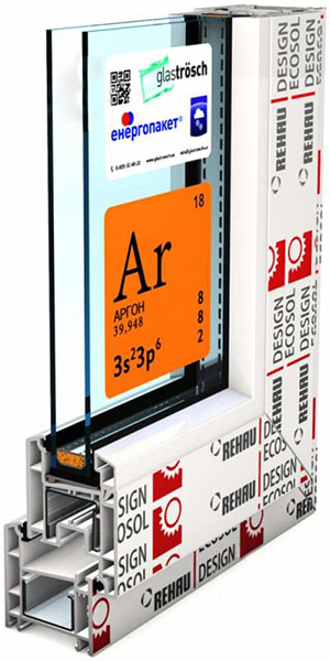 Окно откидное REHAU ECOSOL-DESIGN 60 1000x600 мм верхнее