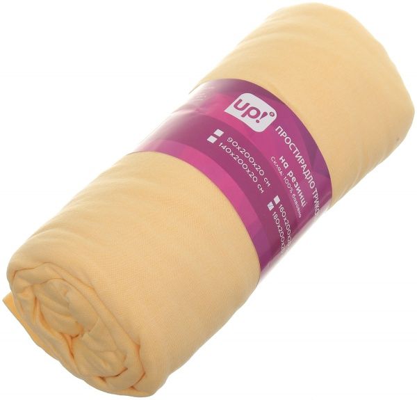 Простынь на резинке 180x200 см желтый UP! (Underprice) 