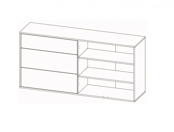 Комод SOKME 2Д/3Ш Нитро дуб вотан/серый 