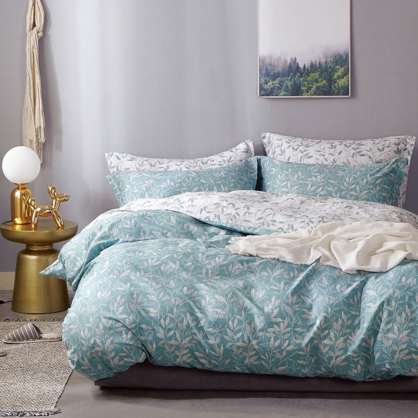 Комплект постільної білизни Витонченість євро блакитний із білим Homeline 