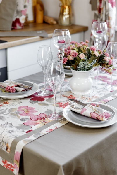 Дорожка (раннер) Цветок бордо 40x140 см La Nuit 