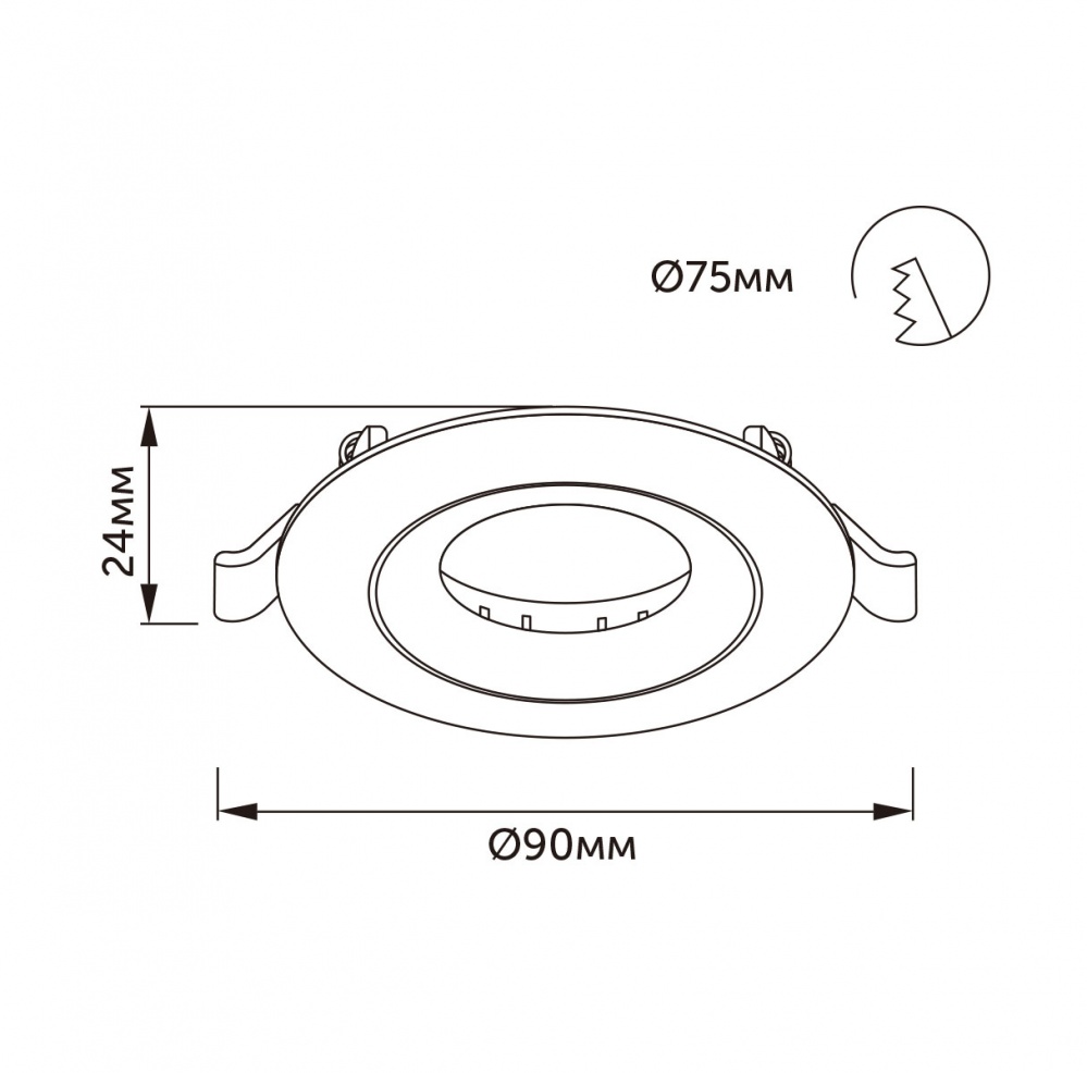 Светильник встраиваемый (Downlight) LED CONCEPT PC EMO 02R MR16 черный с белым