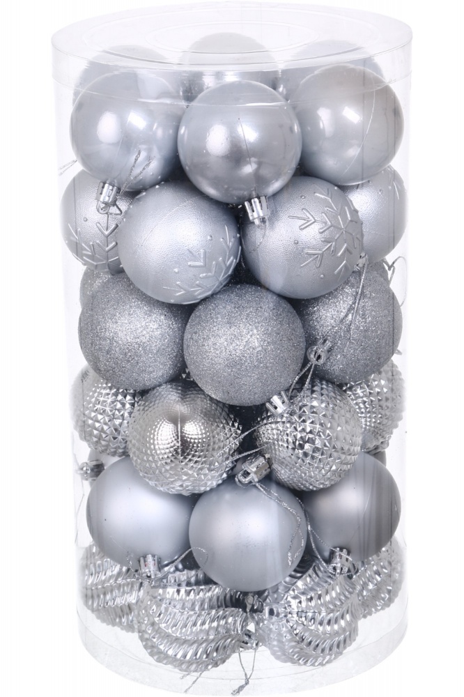 Набір ялинкових куль сніжинка 24IPC-45 d 60 мм 41 шт./уп.