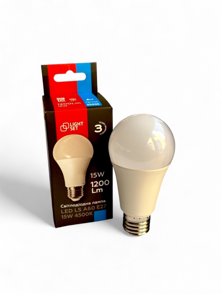Лампа світлодіодна LIGHT SET LS 15 Вт A60 E27 220 В 4500 К