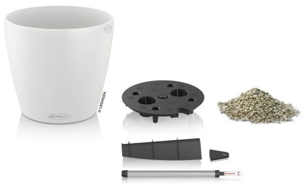 Вазон пластиковый Lechuza Classico Color 18 круглый 2,5 л белый (13261) 