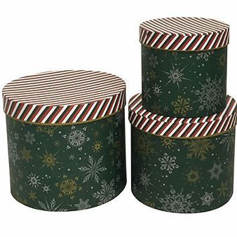 Коробка подарочная Снежинка зеленая W7966 M.17.5x14.6 см