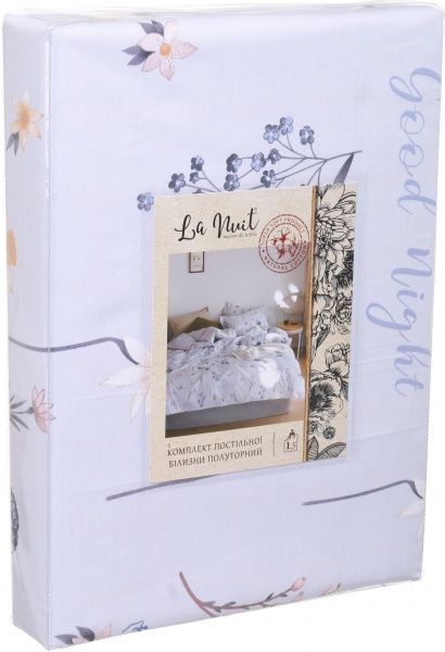 Комплект постільної білизни Silver blossom полуторний різнокольоровий принт La Nuit 