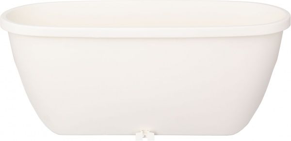 Вазон пластиковий Plastkon Balconia OVI з кріпленням на перила овальний 39,8л білий 