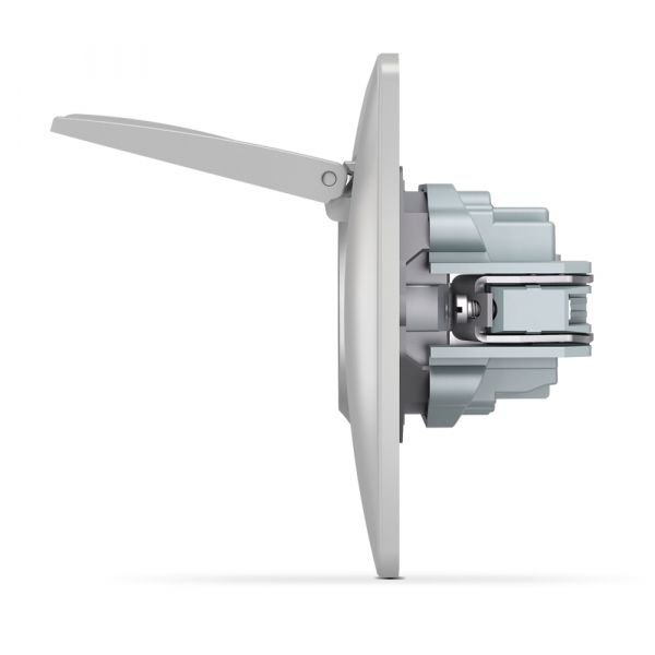 Розетка із заземленням Videx Binera IP20 срібний шовк VF-BNSK1GС-SS