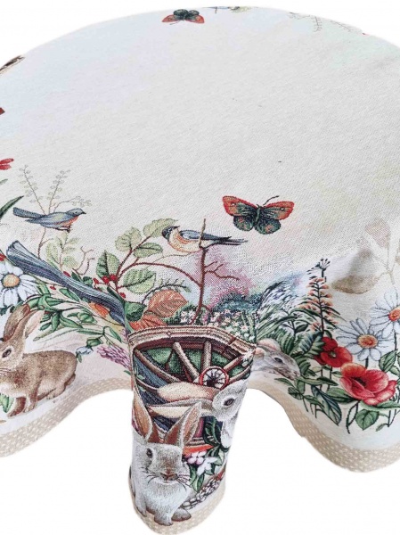 Скатерть Alicia d140 бежевый Прованс 