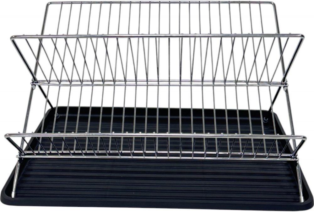 Сушарка для посуду Flamberg 430х320х250 мм розкладна двохрівнева з піддоном