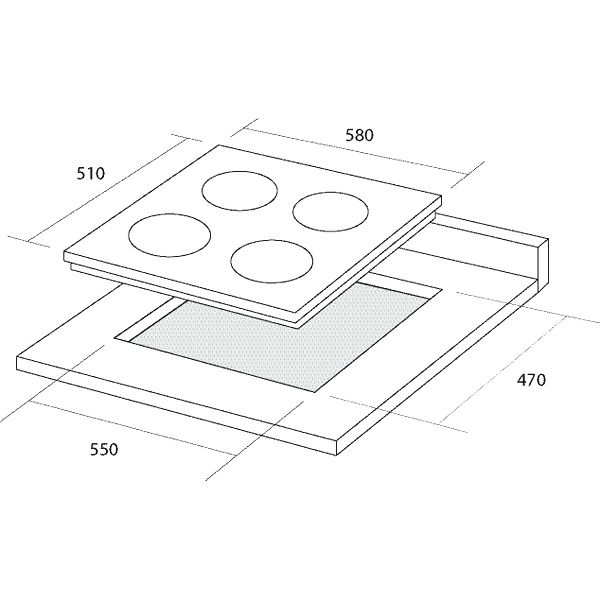 Варильна поверхня газова Pyramida PFE 641 Black  Rustico/R