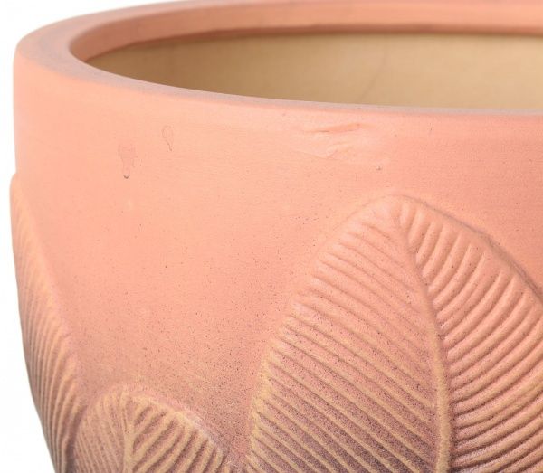 Горщик Viet Thanh Ceramic з блюдцем перо 29х23 см VT.11660-1 круглий коричневий 