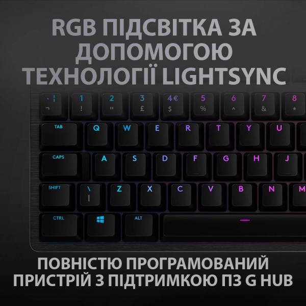 Клавиатура Logitech G512 Carbon Lightsync RGB Mechanical with GX Brown switch (L920-009352) black 