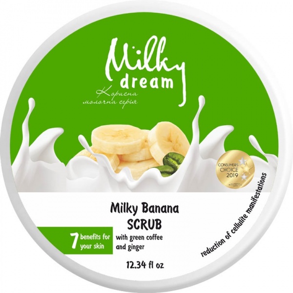 Скраб для тіла Milky Dream Молочно-банановий із зеленою кавою та імбирем 350 г