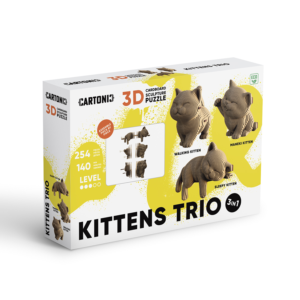 Конструктор картонний Cartonic 3D Puzzle KITTENS TRIO CARTKITTENS