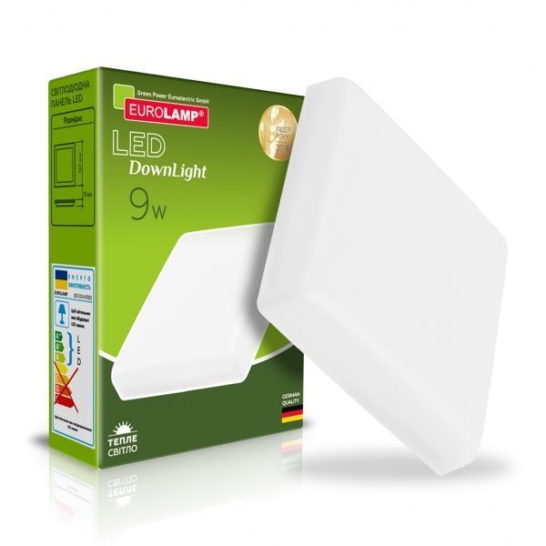 Светильник точечный Eurolamp LED Downlight квадрат 3000 К белый LED-DLS-9/3(Е) 