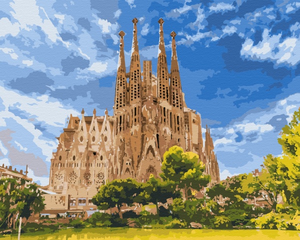 Картина за номерами Собор Святого Сімейства PBS51646 40х50 см Brushme 