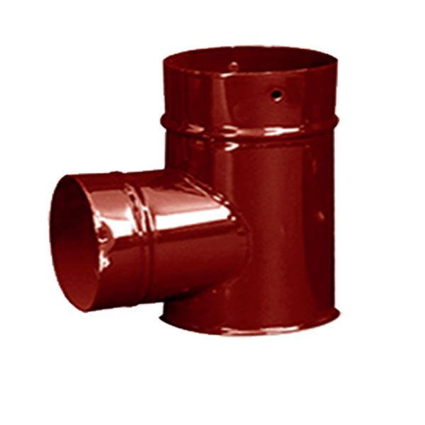 Трійник емальована димохідна 0,8 мм сталь Ф130 мм 90°Duval 