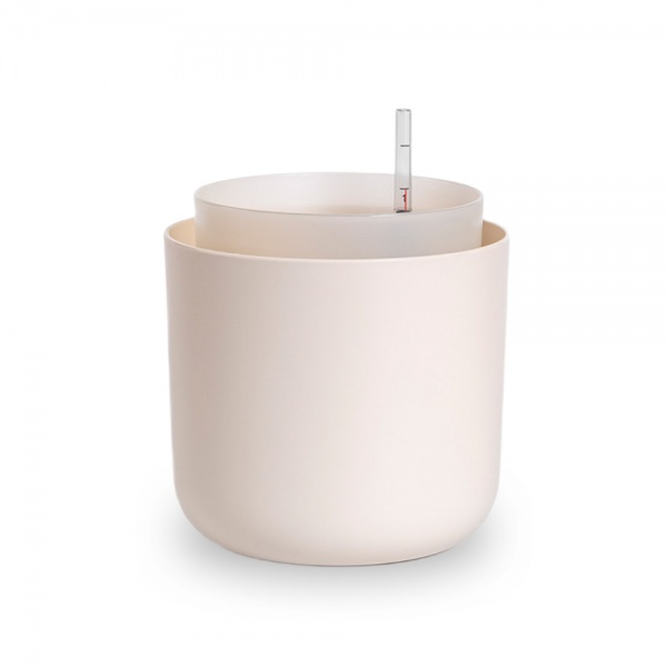 Вазон пластиковый Plastia с системой автополива Tolita 16 см круглый 1,3 л бежевый (1707081640) 