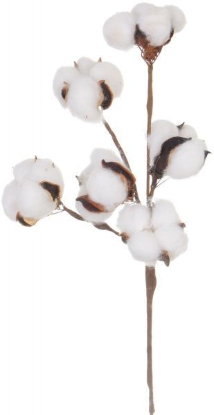 Декорация новогодняя Ветка с хлопком 35 см EPI-16A3893 