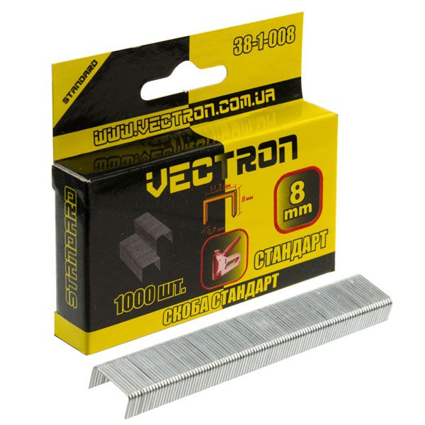 Скобы для ручного степлера Vectron 8 мм тип 53 (А) 1000 шт. 38-1-008