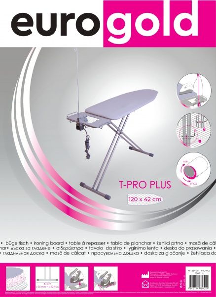 Прасувальна дошка Eurogold T-PRO PLUS (E) 120х42 см 