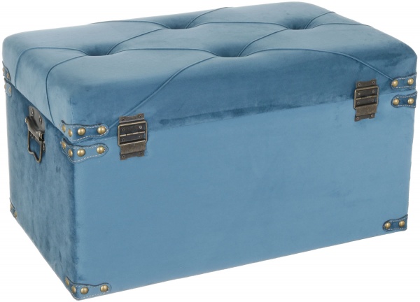 Сундук-пуф Велюр азур 64х35х33 см 