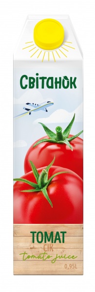 Сок Світанок Томатный с солью 0,95 л 