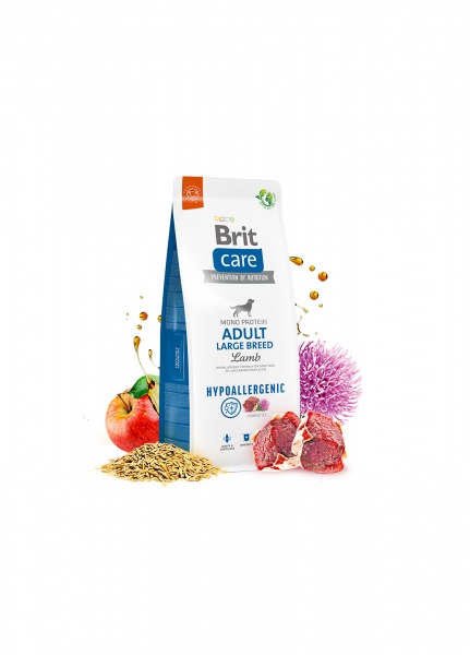 Корм сухий для великих порід Brit Care Hypoallergenic Adult з ягням 1 кг
