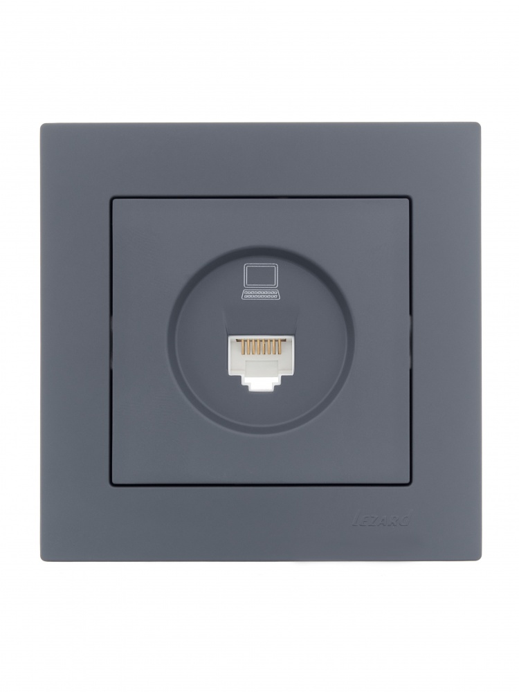 Розетка компьютерная Lezard Vesna шефилд грей 742-3488-139