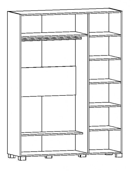 Шафа для одягу Санті Меблі Х-Скаут Х-27 графіт мат / дуб славонія 