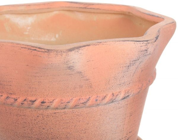 Горщик Viet Thanh Ceramic з блюдцем торбинка 26х18 см VT.9811-1 фігурний коричневий 