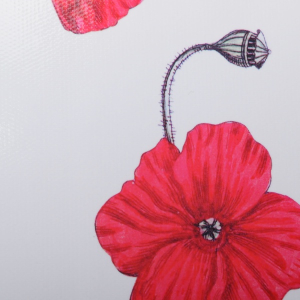 Скатерть Маки 137x110 см белый с рисунком Даріана 