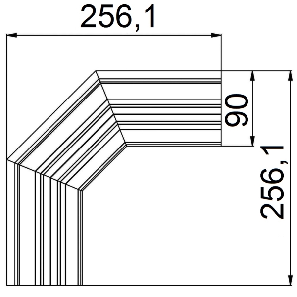 Соединитель трапеция для Гардины ПАС-3227.04 RAL-9016 глянец АЛЮПРО 