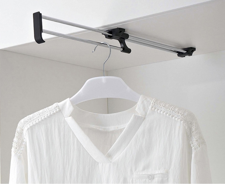 Вішалка висувна GTV WW-WSD350-01B посилена з гачком 350 мм чорний