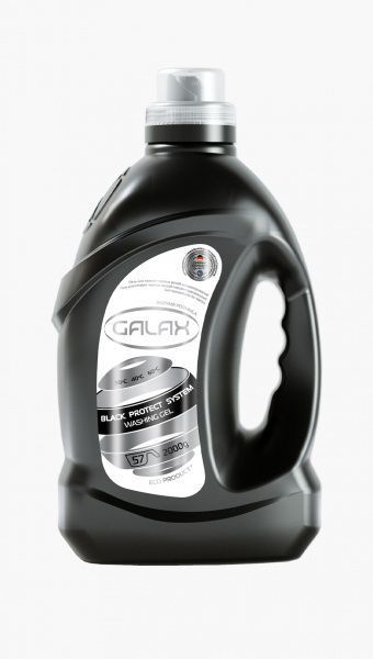 Гель для машинной и ручной стирки Galax для черных вещей концентрированный 2 л 8 шт.