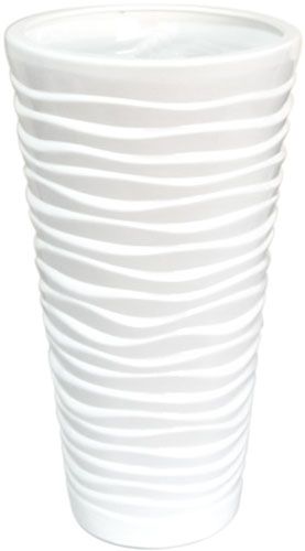 Кашпо керамическое Ориана-Запорожкерамика Цилиндр Новая Волна круглый 16л глянец белый 