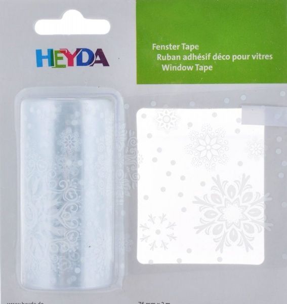 Лента самоклеящаяся Снежинки белая 7,5 см x 2 м 203584482 Heyda