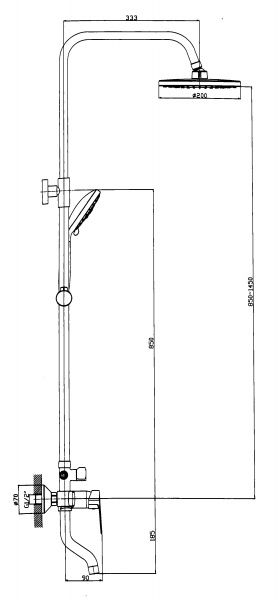 Душова система Water House Modern HB5121101C-01-80
