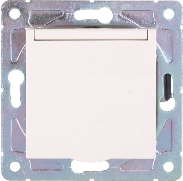 Розетка із заземленням HausMark HausMark Alta з кришкою крем SNG-SCP.SQ20MG1WGC-CR