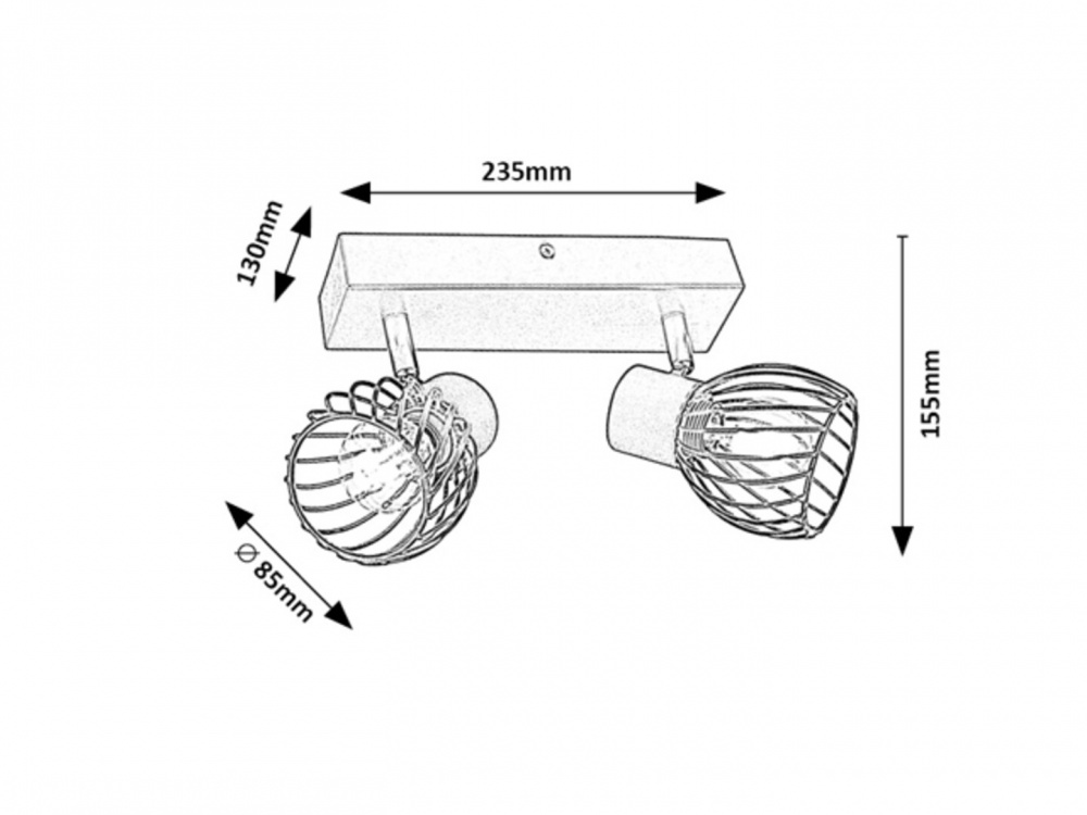 Спот Rabalux Aberama 2x10 Вт E14 чорний 73002